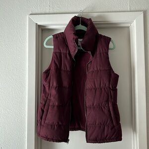 Old Navy Burgundy Puffer Vest